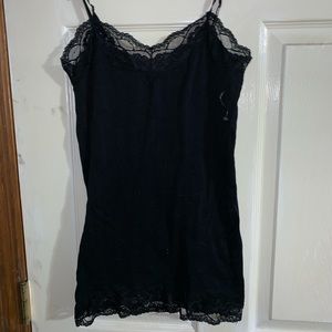 Black Lace Stretchy Tank Top